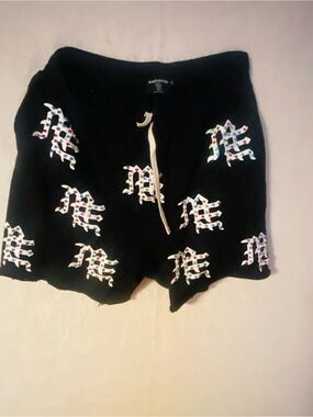 Mixed emotions Black Embellished Women's Lounge Shorts